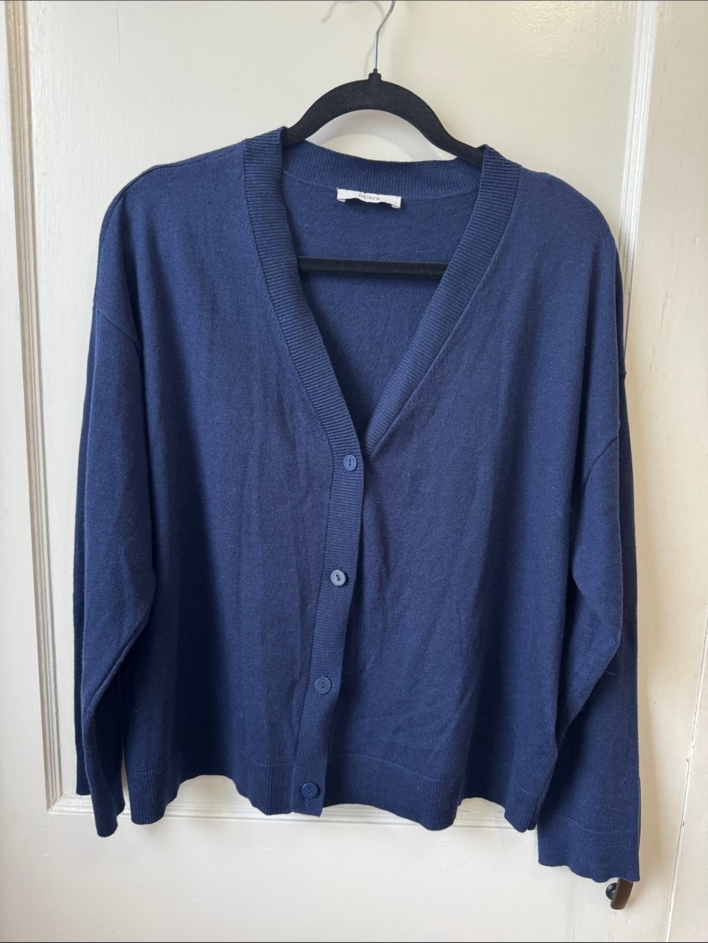 Ricki's Navy Button-Front V-Neck Cardigan